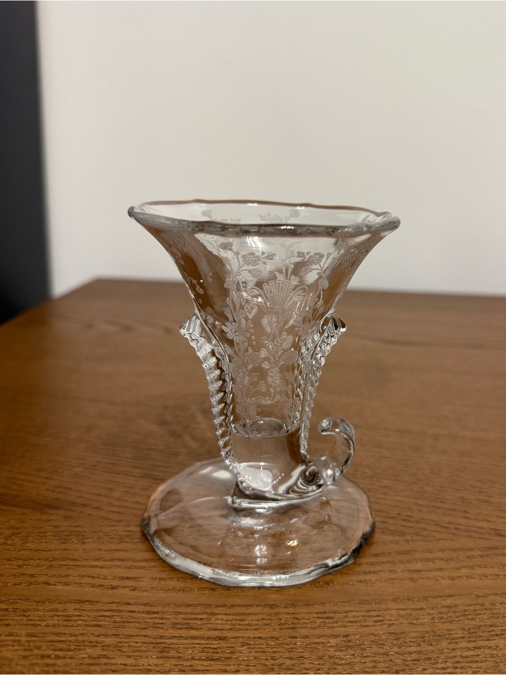 Vintage Duncan & Miller First Love Cornucopia Vase / Candle Holder